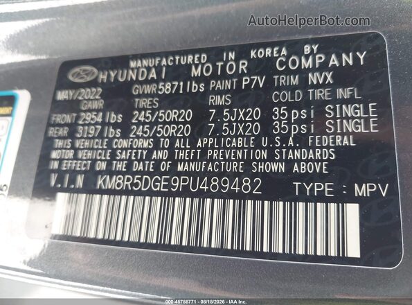 KM8R5DGE9PU489482 2023 HYUNDAI PALISADE Blue ძრავის განყოფილების ხედი