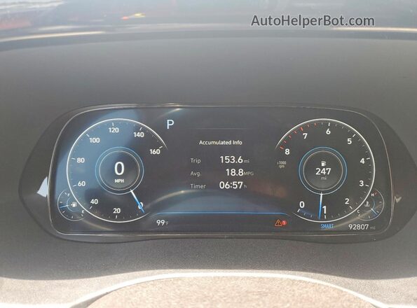 KM8R5DHE3LU151469 2020 HYUNDAI PALISADE White Instrument cluster view
