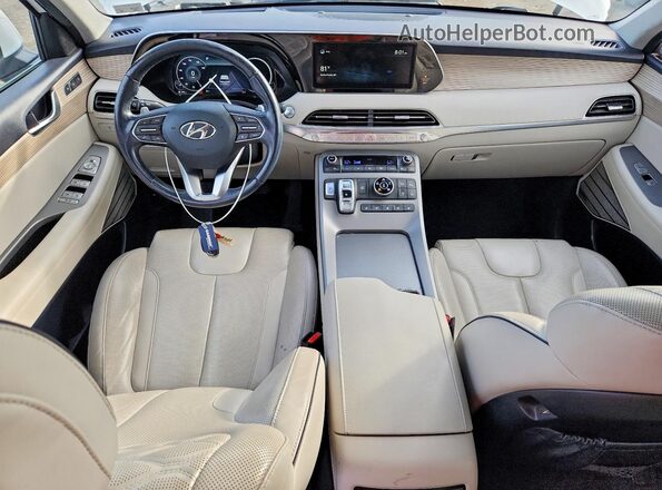 KM8R5DHE3MU293077 2021 HYUNDAI PALISADE White წინა პანელის ხედი