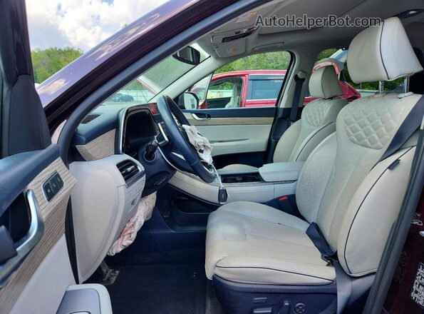 KM8R5DHE4NU369827 2022 HYUNDAI PALISADE Maroon Vista interior delantera