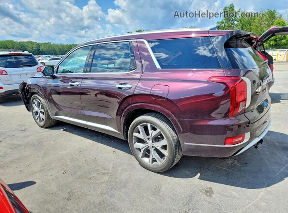 KM8R5DHE4NU369827 2022 HYUNDAI PALISADE Maroon Trasero izquierdo