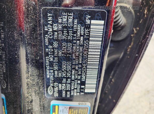 KM8R5DHE5LU067055 2020 HYUNDAI PALISADE Black VIN sticker view