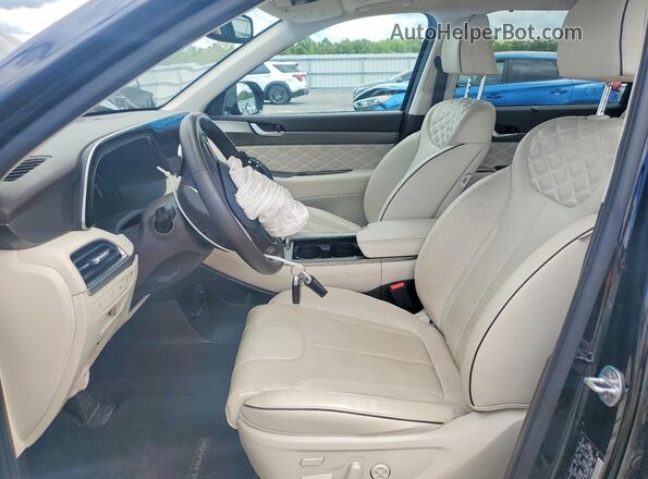 KM8R5DHE8LU148986 2020 HYUNDAI PALISADE Black წინა სალონის ხედი