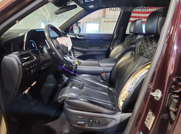 KM8R5DHE9LU160841 2020 HYUNDAI PALISADE Burgundy Front interior view