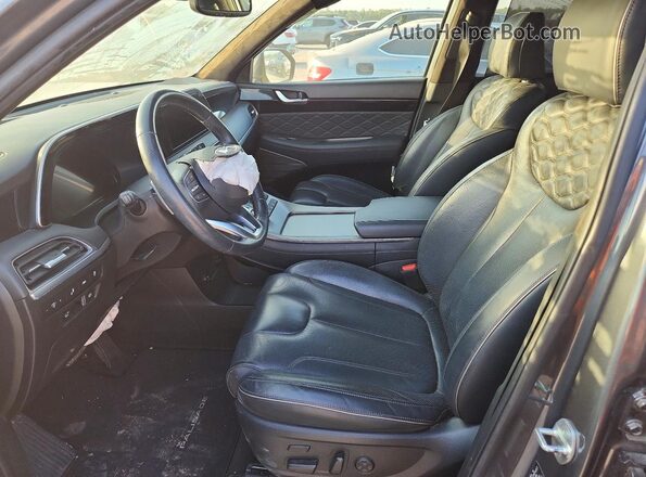 KM8R74HE6NU463587 2022 HYUNDAI PALISADE Gray წინა სალონის ხედი