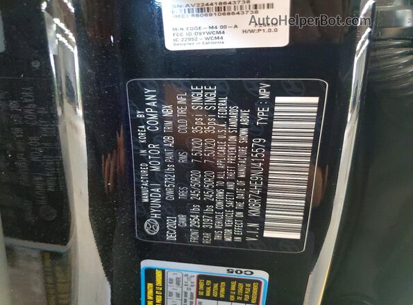 KM8R74HE9NU415579 2022 HYUNDAI PALISADE Black Vista del compartimento del motor