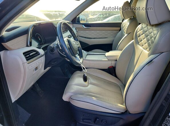 KM8R74HEXMU273919 2021 HYUNDAI PALISADE Black Front interior view