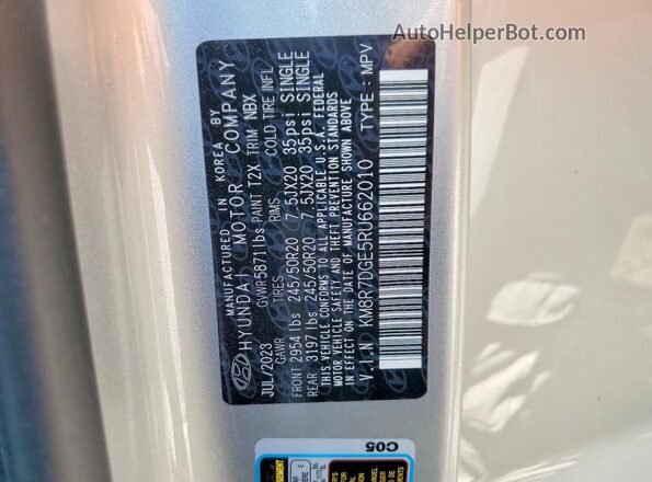 KM8R7DGE5RU662010 2024 HYUNDAI PALISADE Silver Vista del compartimento del motor