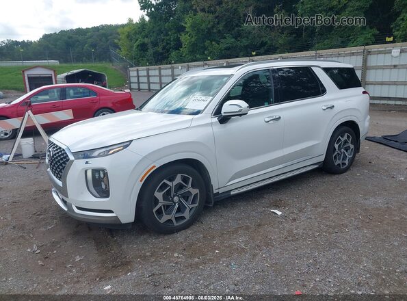 KM8R7DHE8MU232124 2021 HYUNDAI PALISADE Белый Передняя левая четверть