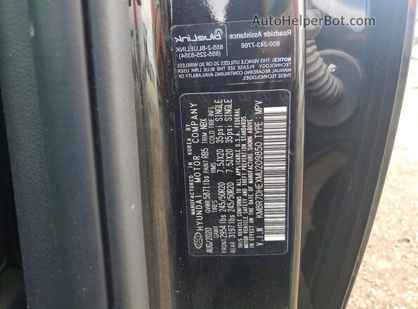 KM8R7DHEXMU209850 2021 HYUNDAI PALISADE Black Widok naklejki z numerem VIN