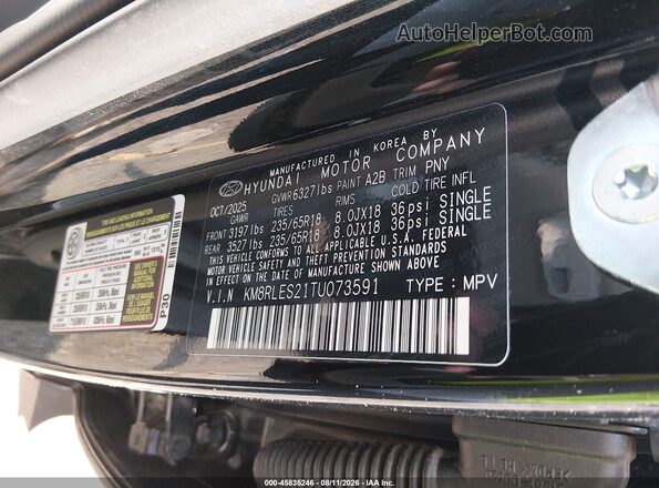 KM8RLES21TU073591 2026 HYUNDAI PALISADE Черный Вид подкапотного пространства