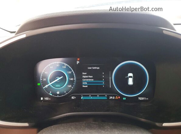 KM8S2DA15NU028065 2022 HYUNDAI SANTA Black Вид щитка приладів