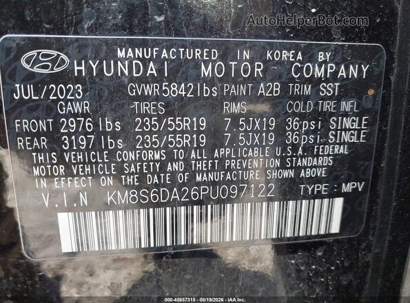 KM8S6DA26PU097122 2023 HYUNDAI SANTA FE PLUG-IN HYBRID Black Вид підкапотного простору