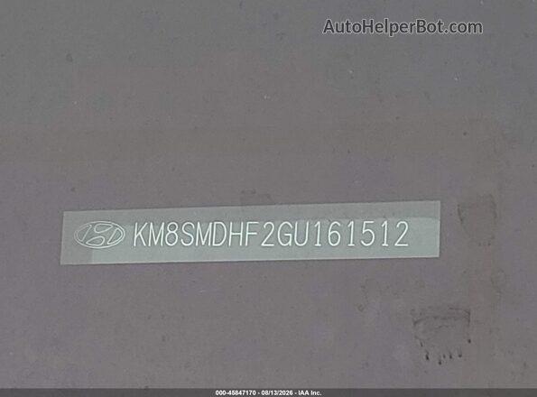 KM8SMDHF2GU161512 2016 HYUNDAI SANTA FE Red Widok komory silnika