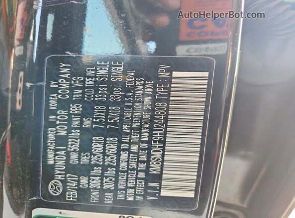 KM8SMDHF9HU244808 2017 HYUNDAI SANTA Black Панорамний вид салону 360°