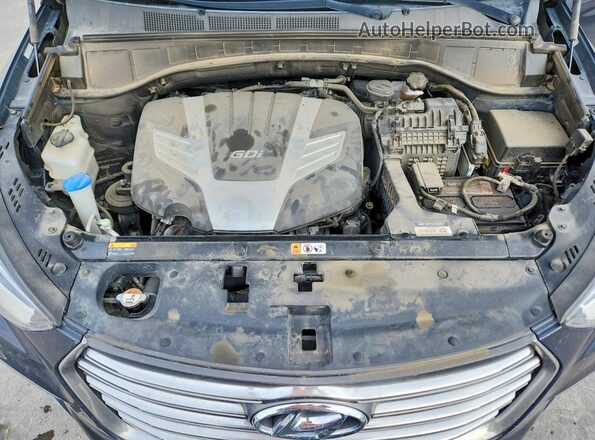 KM8SR4HF3HU235331 2017 HYUNDAI SANTA Синий Вид подкапотного пространства
