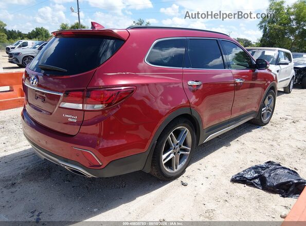 KM8SR4HF8JU267262 2018 HYUNDAI SANTA FE Red Rear right