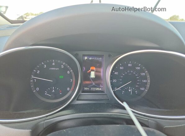 KM8SRDHF0HU166906 2017 HYUNDAI SANTA White Widok zestawu wskaźników