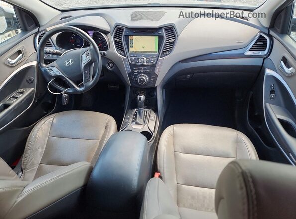 KM8SRDHF1GU139423 2016 HYUNDAI SANTA Серебряный Вид панели приборов