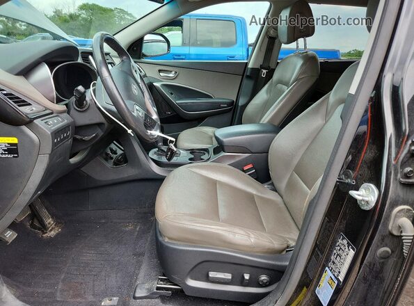 KM8SRDHF1GU142452 2016 HYUNDAI SANTA Black Widok wnętrza z przodu