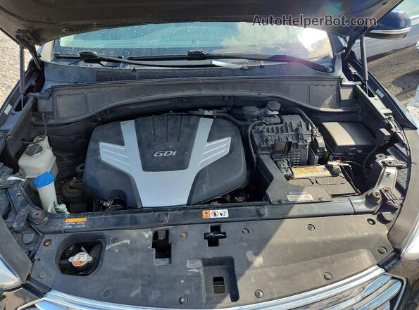 KM8SRDHF2GU137471 2016 HYUNDAI SANTA Black Vista del compartimento del motor