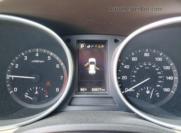 KM8SRDHF2JU258556 2018 HYUNDAI SANTA Red Vista del cuadro de instrumentos