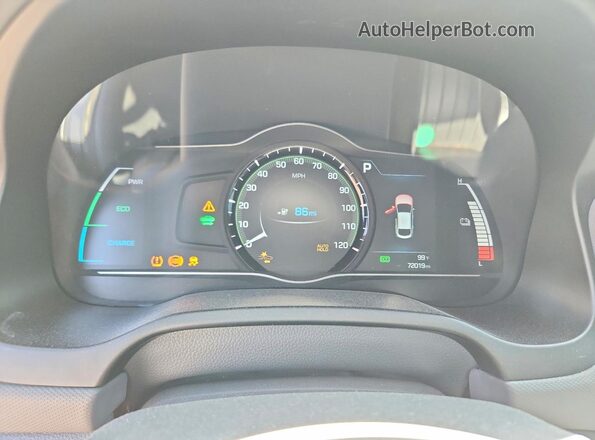 KMHC05LH0KU034992 2019 HYUNDAI IONIQ Silver Սարքավորումների վահանակի տեսք