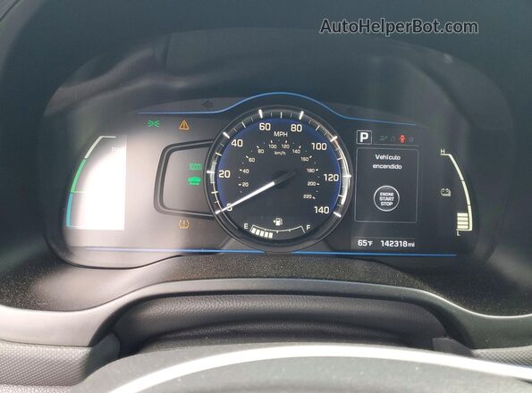 KMHC65LC0KU180540 2019 HYUNDAI IONIQ White ხელსაწყოთა პანელის ხედი