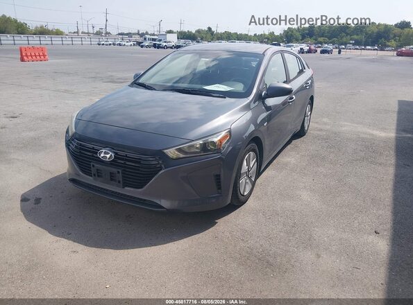 KMHC65LC1JU100192 2018 HYUNDAI IONIQ HYBRID Gray წინა მარცხენა ხედი სამი მეოთხედიდან