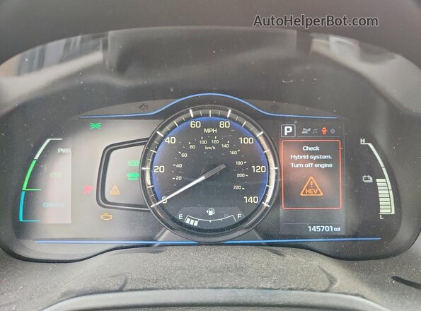 KMHC65LC2HU030745 2017 HYUNDAI IONIQ Черный Вид щитка приборов