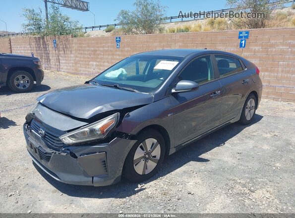 KMHC65LC2JU100590 2018 HYUNDAI IONIQ HYBRID Gray წინა მარცხენა ხედი სამი მეოთხედიდან