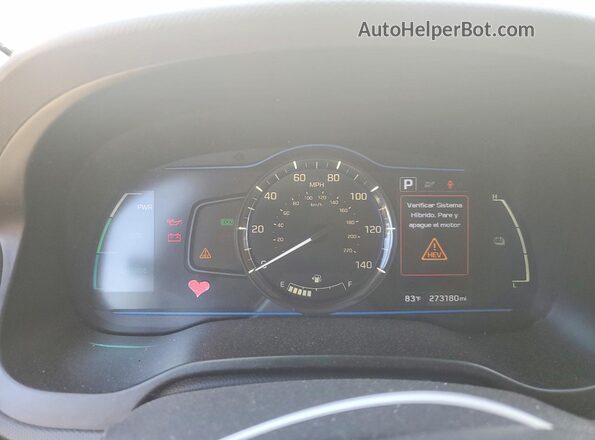 KMHC65LC3KU174442 2019 HYUNDAI IONIQ Белый Вид щитка приборов