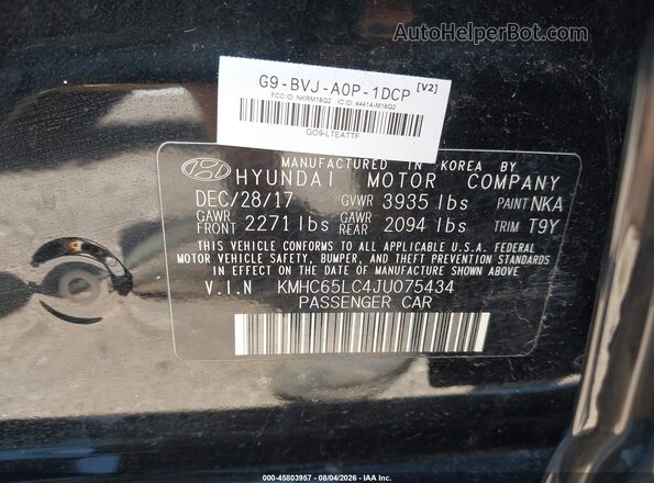 KMHC65LC4JU075434 2018 HYUNDAI IONIQ HYBRID Black Engine compartment view