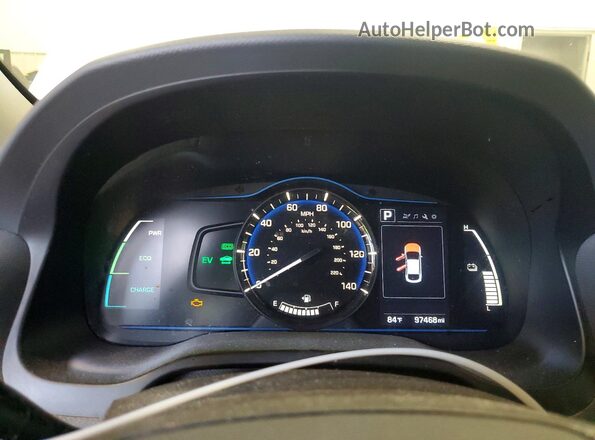 KMHC65LC7HU036833 2017 HYUNDAI IONIQ White ხელსაწყოთა პანელის ხედი