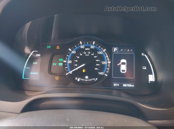 KMHC65LC7JU075511 2018 HYUNDAI IONIQ HYBRID White Հետևի նստատեղերի տեսք