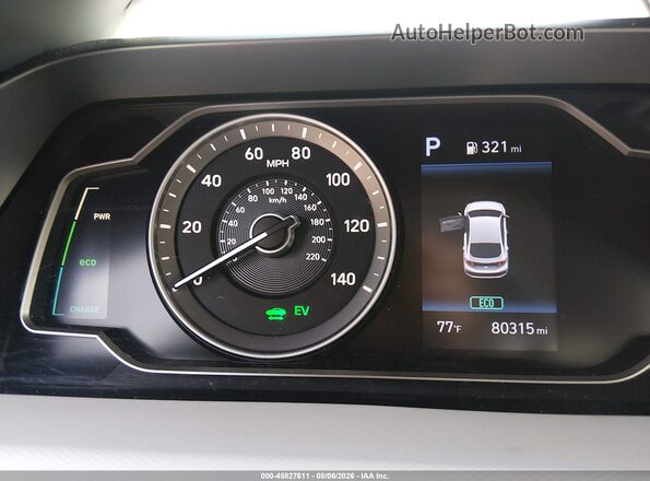 KMHC65LC8LU218761 2020 HYUNDAI IONIQ HYBRID Black უკანა სავარძლების ხედი