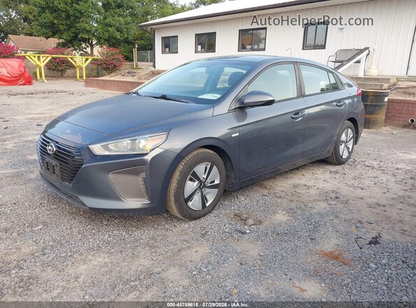 KMHC65LC9JU076482 2018 HYUNDAI IONIQ HYBRID Gray Առջևի ձախ երեք քառորդ տեսարան
