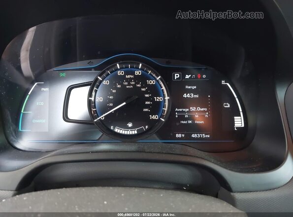 KMHC65LC9KU106887 2019 HYUNDAI IONIQ HYBRID Silver Հետևի նստատեղերի տեսք
