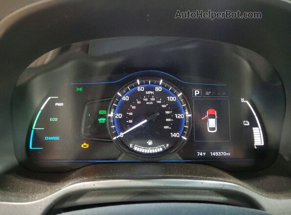 KMHC65LCXJU077902 2018 HYUNDAI IONIQ Gray Instrument cluster view