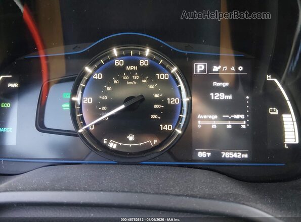 KMHC65LCXKU159145 2019 HYUNDAI IONIQ HYBRID White Вид задніх сидінь