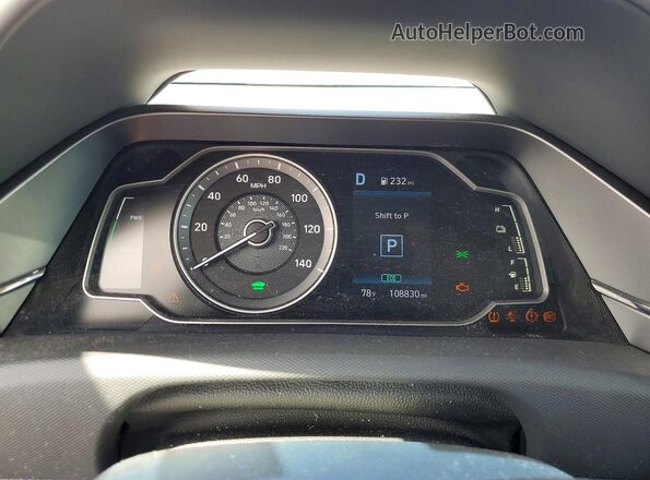 KMHC65LCXLU227574 2020 HYUNDAI IONIQ Синий Вид щитка приборов