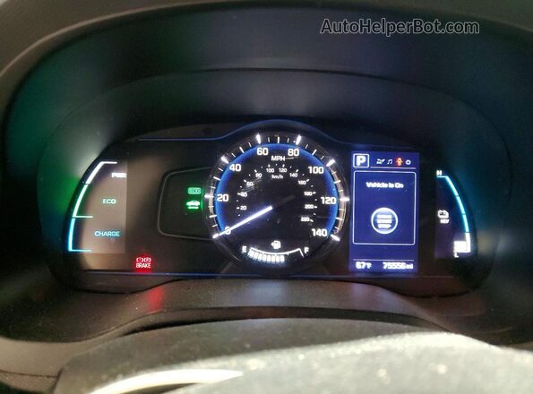 KMHC65LD7KU172797 2019 HYUNDAI IONIQ Gray Widok zestawu wskaźników