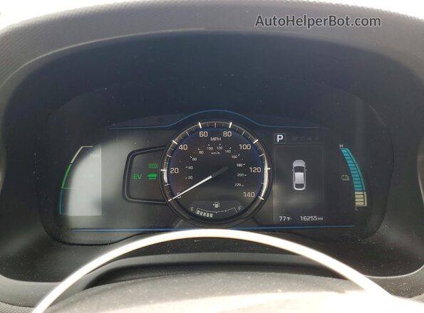 KMHC65LD8JU061559 2018 HYUNDAI IONIQ Blue Instrument cluster view