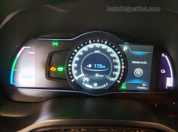 KMHC75LC0JU062211 2018 HYUNDAI IONIQ Gray Vista del cuadro de instrumentos