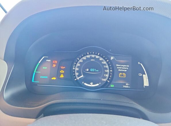 KMHC75LC2JU098918 2018 HYUNDAI IONIQ Gray ხელსაწყოთა პანელის ხედი
