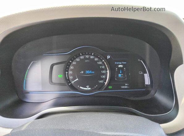 KMHC75LC6KU117746 2019 HYUNDAI IONIQ White Widok zestawu wskaźników