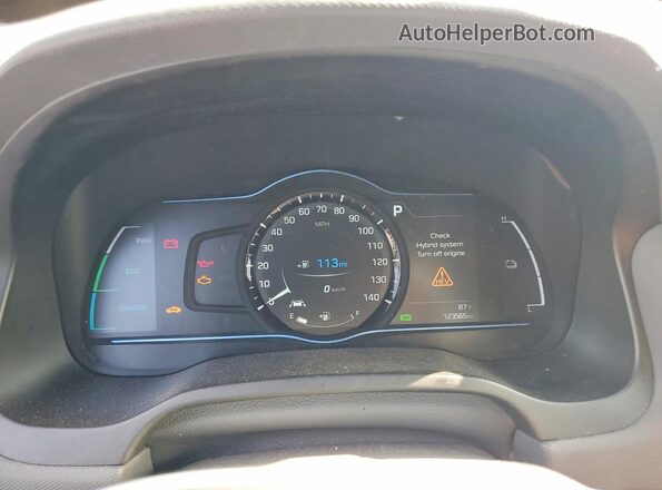 KMHC75LC8HU031458 2017 HYUNDAI IONIQ White Widok zestawu wskaźników