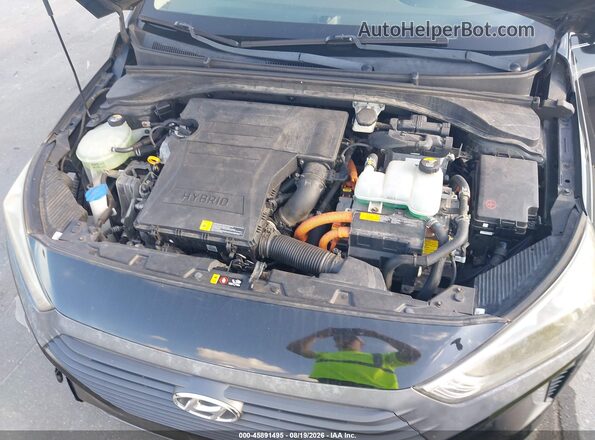 KMHC75LC8HU041391 2017 HYUNDAI IONIQ HYBRID Black Вид ззаду