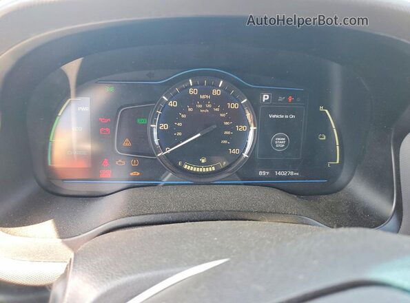 KMHC75LC8JU099393 2018 HYUNDAI IONIQ Blue Widok zestawu wskaźników