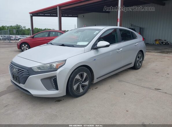 KMHC75LC8KU106893 2019 HYUNDAI IONIQ HYBRID Silver Առջևի ձախ երեք քառորդ տեսարան
